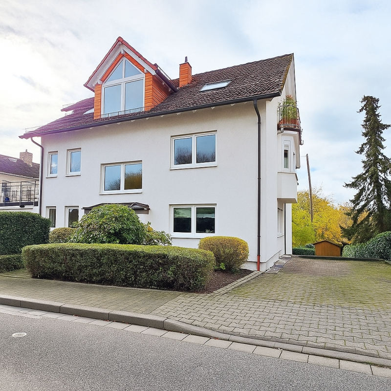 Au�enansicht und Stellplatz Maisonettewohnung Wiesbaden