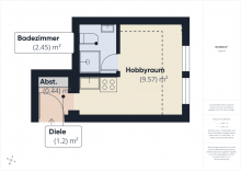 Grundriss Hobbyraum BLICKFANG NEROBERG - Moderne 3-ZIMMER-WOHNUNG MIT GARAGE UND EINBAUK�CHE
