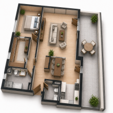 Grundriss (2) LICHT, LUFT UND WEITBLICK - OFFENES WOHNEN IM PENTHOUSE MIT SONNIGER DACHTERRASSE