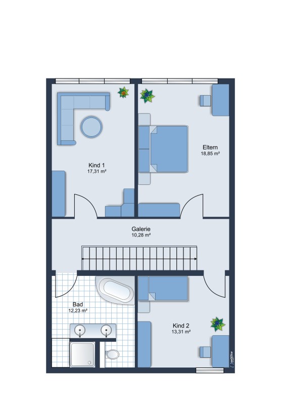 Grundriss Obergeschoss Maisonettewohnung Wiesbaden