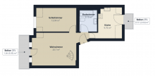 Grundriss Wohnbereich SCHMUCKST�CK MIT GESCHICHTE IM SCH�NEN RHEINGAUVIERTEL - ALTBAUCHARME TRIFFT MAISONETTE