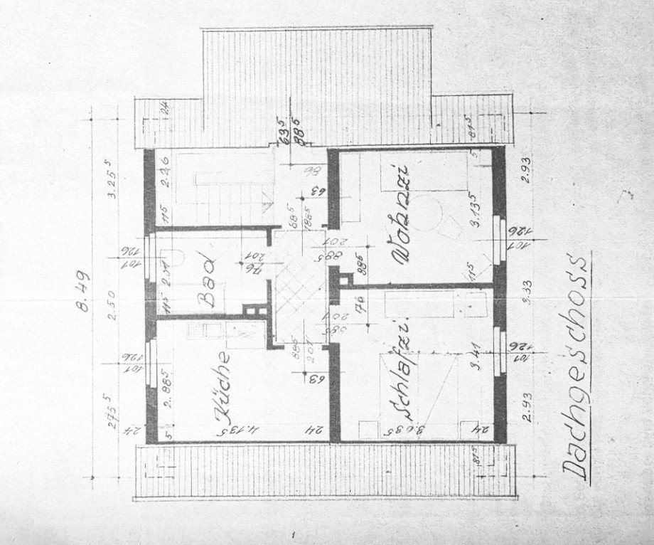 Grundriss DG (Vorderhaus) Mehrfamilienhaus M�nster (Altheim)