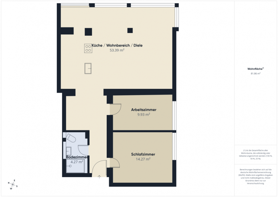 Grundriss der Wohnung Etagenwohnung Wiesbaden