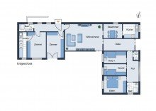 Grundriss Erdgeschoss ENTSPANNTES WOHNEN AUF EINER EBENE! BUNGALOW MIT HERRLICHEM GARTEN IN TOPLAGE VON BRETZENHEIM