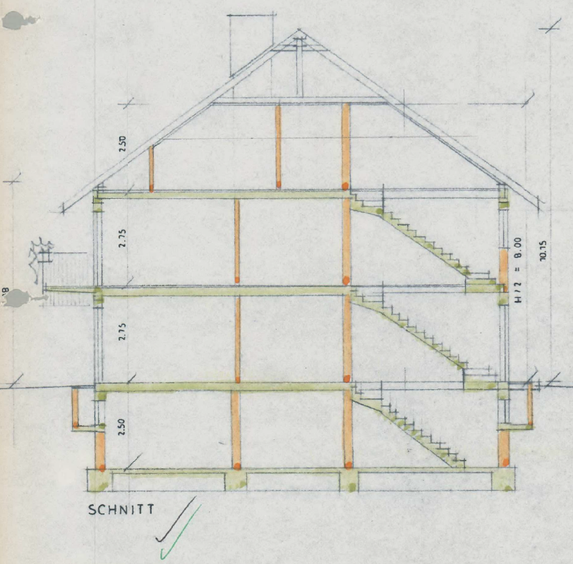 Schnitt Mehrfamilienhaus Wiesbaden