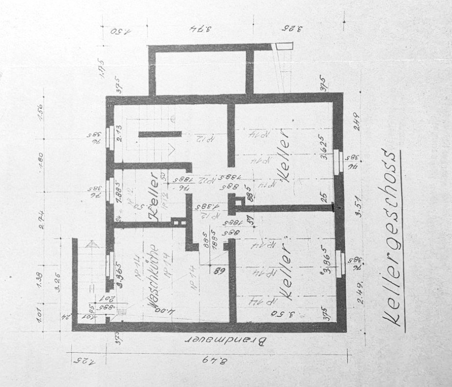 Grundriss KG (Vorderhaus) Wohngrundst�ck M�nster (Altheim)