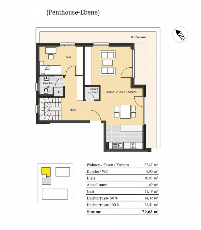 Grundriss 3. OG Maisonettewohnung Oberursel