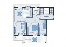 Grundriss IM BELIEBTEN K�NSTLERVIERTEL! MODERNES PENTHOUSE MIT SONNIGER DACHTERRASSE UND TIEFGARAGENSTELLPLATZ